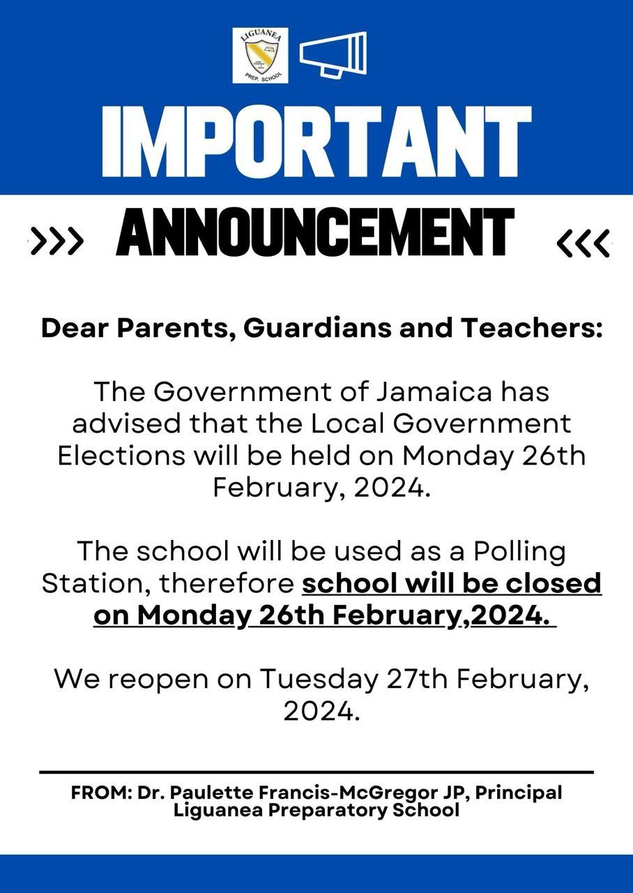 Announcement - Election Day - 26.02.24